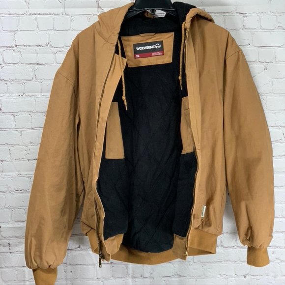 Wolverine Tan Houston Hooded Heavy Canvas Zip Quil - Picture 9 of 12